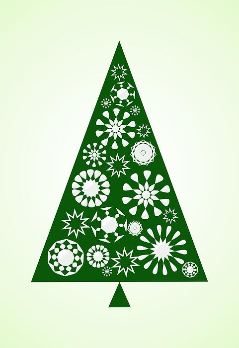 Pine Tree Snowflakes - Green