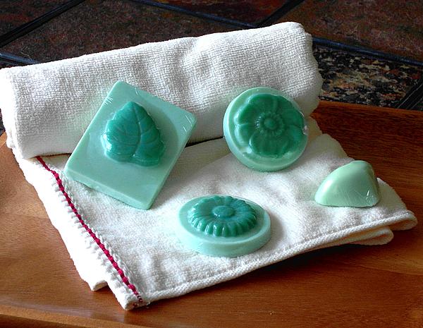 Turquoise Flower and Leaf Soap