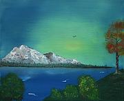 Mountain and Lake Haze
